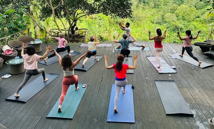 Morning Yoga Session During 200 Hour Yoga TTC in Bali