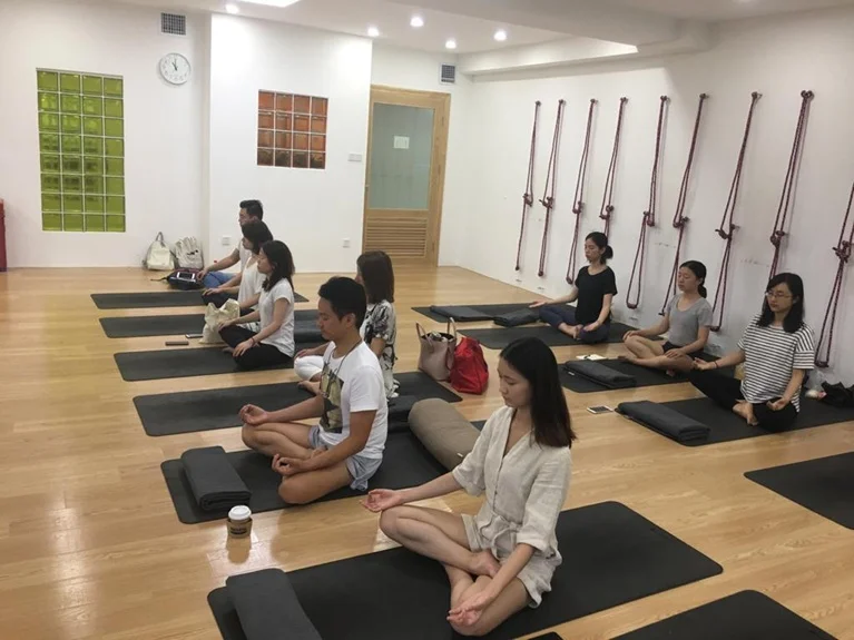 Yoga TTC Students Practising Meditation at antaranga yoga school