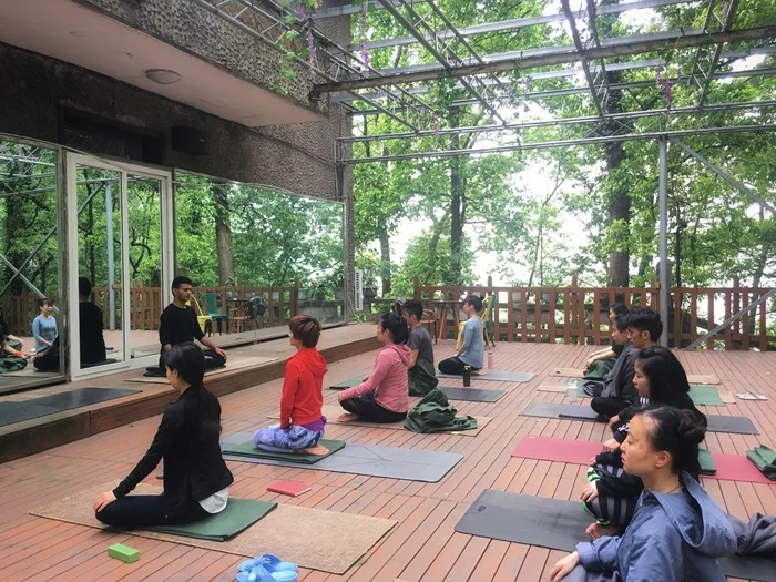 Yoga Retreat Students Meditating During Yoga Session